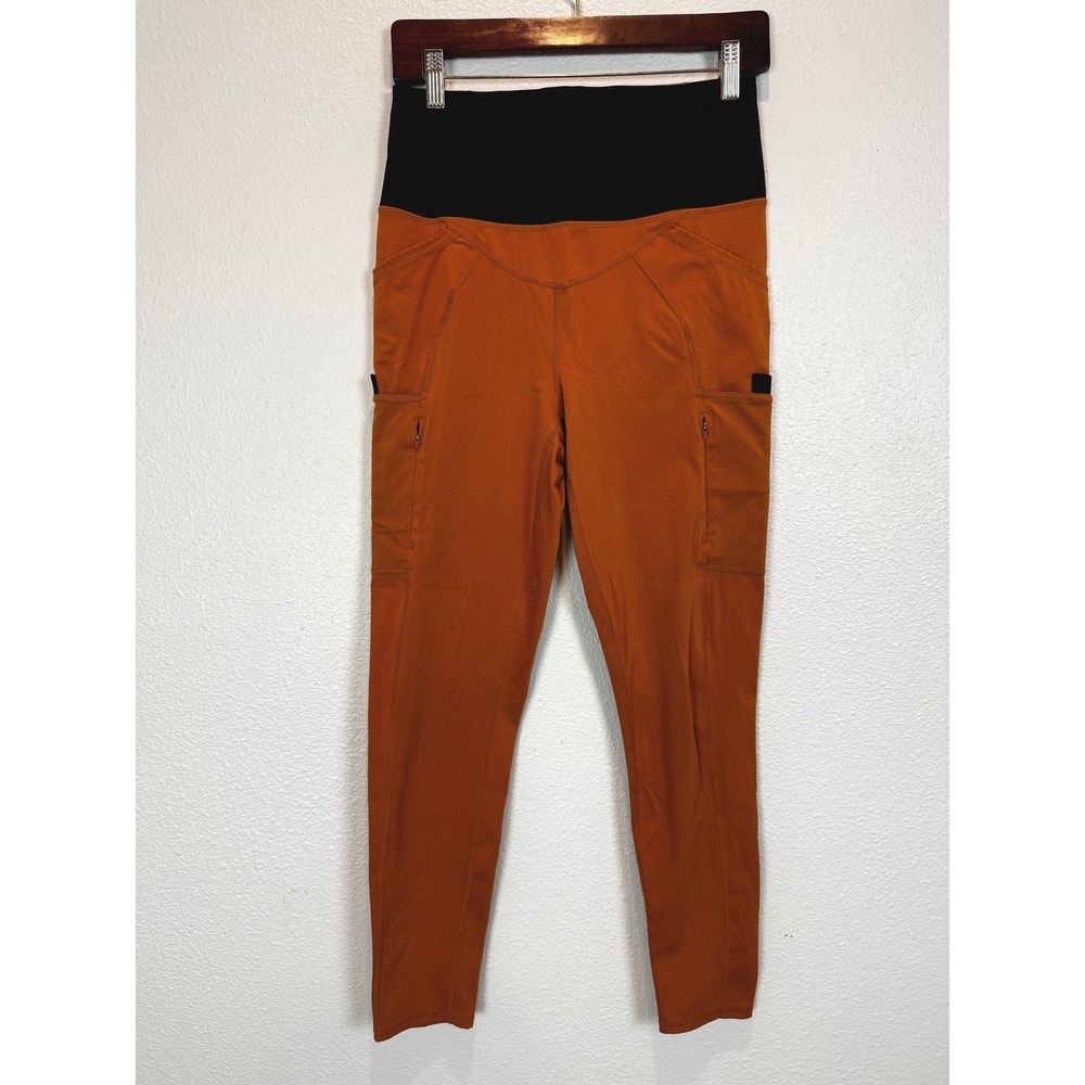 Free People FP Movement Leggings Womens M Orange High Way Utility Cargo Hiking